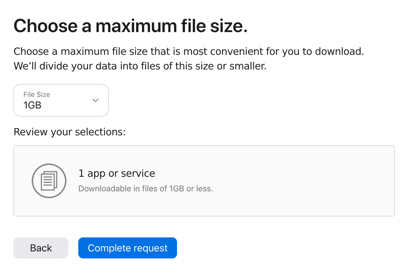 Click "Complete request"